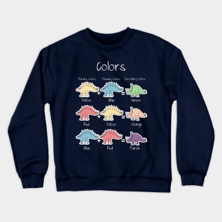 Color theory in dinosaurs, primary and secondary colors Crewneck Sweatshirt